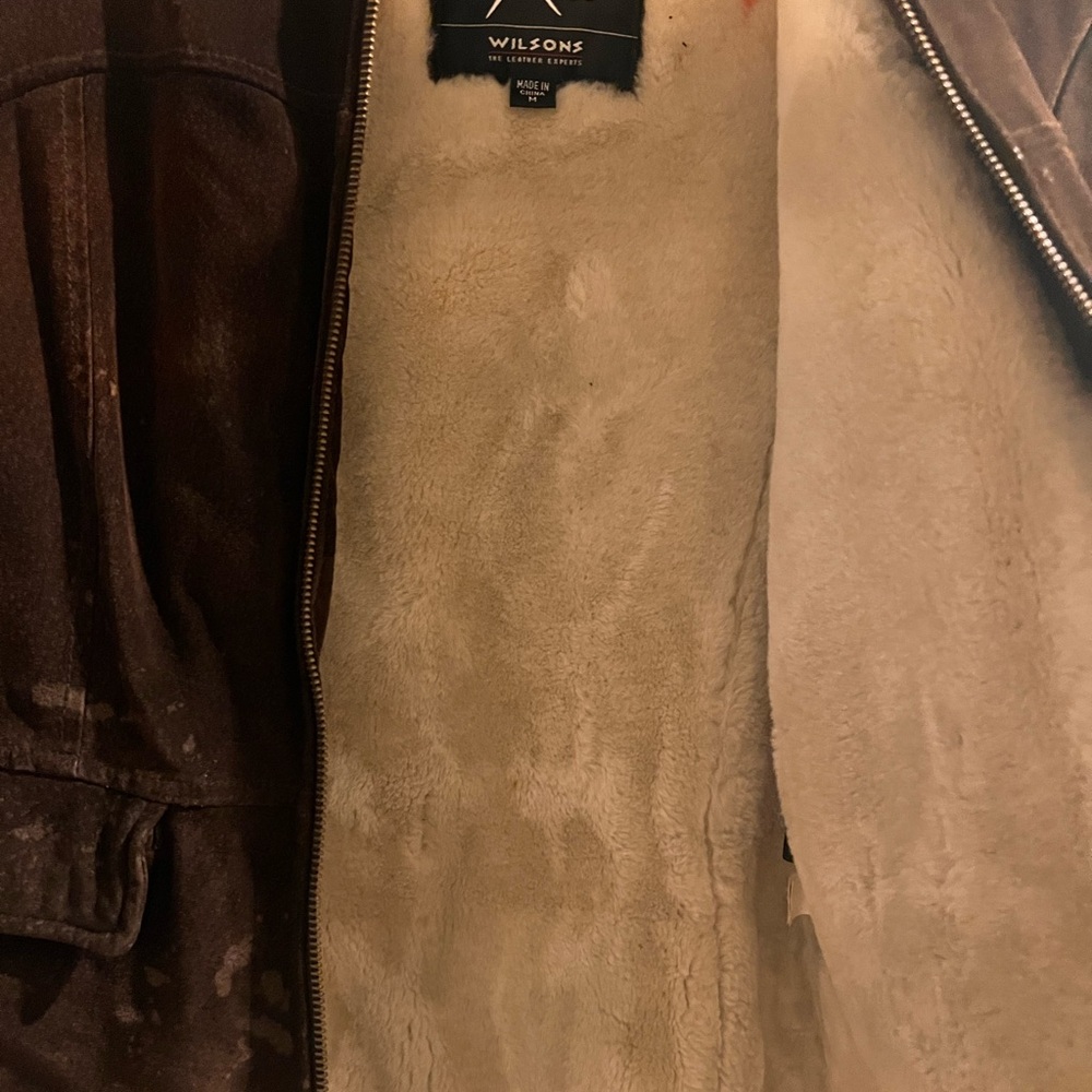 🌹Vintage 1999's  Wilson's Leather Maxima Women Suede Coat Faux Fur Lining Jacket - Picture 7 of 16